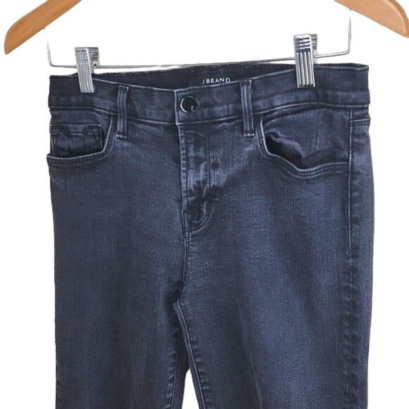J Brand Women's Vanity Mid Rise Straight Leg Jeans Black size 28 - Picture 2 of 12